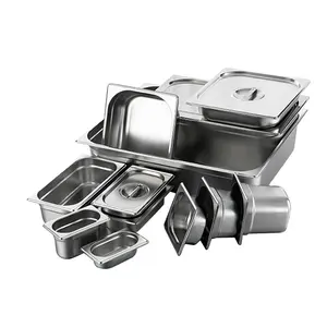 iNeed For Buffet Using Commercial Kitchen Catering Equipment 1/1 1/2 1/3 1/6 1/9 Food Container Stainless Steel GN Pans