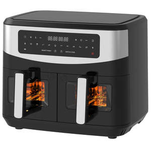 <span class=keywords><strong>Friggitrice</strong></span> ad Aria con Doppio Cestello 9 <span class=keywords><strong>L</strong></span>, <span class=keywords><strong>Friggitrice</strong></span> Digitale Smart 2600 W, Doppia Zona in Acciaio Inox 8 in 1, Freidora Sin Aceite Doble - Product Image 3