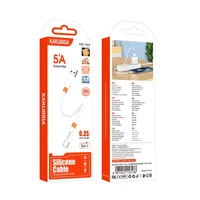Câble court en silicone Type-C à charge rapide 5A, 0,25 m, pour batterie externe, voyage et usage quotidien, vente directe d'usine KAKUSIGA, dernières nouveautés