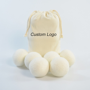 カスタムベビーセーフファブリック ソフトナチュラルオーガニック XL 6個入り ホワイト 100%ニュージーランドウール ドライヤーボール - Product Image 1