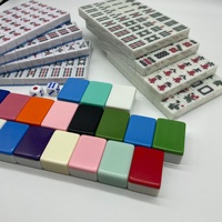 Jeu de Mahjong en mélamine personnalisé, 144 à 166 tuiles, grande table de jeu pour 4 joueurs