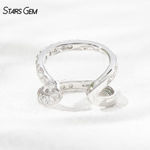 Starsgem 10K Solid Gold Lab Grown Diamond Wedding Ear Clip & <b>Cuff</b> <b>Earrings</b> 1.4mm 0.25ct Unisex Trendy - Product Image 4