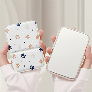 New square <strong>Mirror</strong> Cute <strong>Dog</strong> Paw Design Small Handheld <strong>Mirror</strong> for Girls Dormitory Office Foldable Desktop Makeup <strong>Mirror</strong> - Product Image 1