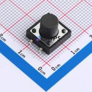 TD-1212SR-9.5H-250 Tactile Switch SMD-4P,12x12mm Switch Vertical Mount 12mm 12mm 9.5mm - Product Image 1