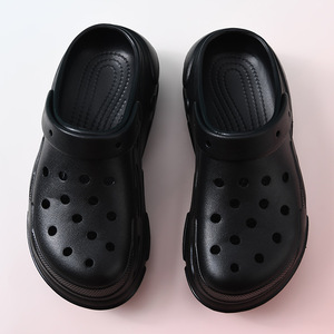 Crocs pour femmes, pantoufles respirantes à semelles épaisses en EVA, à bout fermé, pour l'été, pour l'extérieur, blanc, noir, kaki, 35-40 - Product Image 4