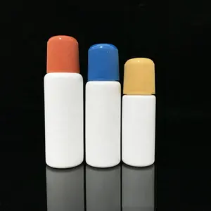 China Suppliers 30ml 50ml 60ml Hdpe Plastic Empty White Dauber Bottle Sponge Applicator Bottle With Pp Screw Sponge Cap