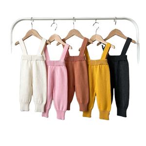 1 Uds., ropa de punto de Color sólido con etiqueta privada para otoño e invierno, para recién nacidos, niños y niñas, camisetas sin mangas, pantalones inferiores para bebés - Product Image 1