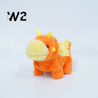 W2TOY Mainan Boneka Bergerak Naga Dinosaurus Pemancar Api Teman Hewan Peliharaan Kartun Elektrik Berjalan LED Grosir Pabrik OEM ODM Mainan AI3+
