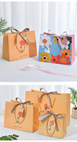 Tas Kertas Bunga Boho Cerah dengan Tali Serut, Cetak Offset, Ramah Lingkungan, untuk Souvenir Pernikahan, Pengiring Pengantin & Hadiah Liburan