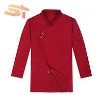 Uniformes de chef unisexe Vêtements de travail en tissu sergé pour restaurant, hôtel, cuisine avec manteaux de chef à motif élégant