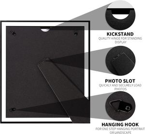 Cadre photo en verre avec support réglable pour affichage portrait ou paysage, compatible avec diverses tailles de photos - Product Image 4