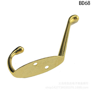 BD68 Gold Alloy <b>Wall</b> <b>Hook</b> 90mm Single <b>Hook</b> For Clothes Wardrobe Door Mounting - Product Image 5