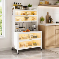 Meuble de cuisine multi-niveaux SHINING avec structure en acier, sur pieds, couleurs OEM, étagère de rangement portable pour la cuisine domestique