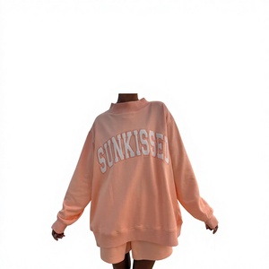 Nouveau Sweat-shirt Oversize Personnalisable à Col Montant pour Femme, Imprimé Lettres, Motif Sunkissed, Style Décontracté Plage et Voyage, avec Capuche - Product Image 5