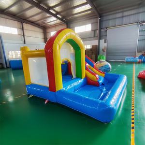 Carrera <span class=keywords><strong>de</strong></span> obstáculos inflable al aire libre <span class=keywords><strong>de</strong></span> PVC <span class=keywords><strong>de</strong></span> grado comercial con trampolín <span class=keywords><strong>de</strong></span> tobogán <span class=keywords><strong>de</strong></span> agua y Castillo colorido <span class=keywords><strong>de</strong></span> piscina adjunto - Product Image 3