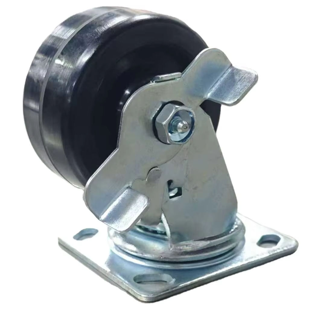 4 Inch Furniture Casters With Brake High-Temperature Phenolic Caster Wheels Swivel Heavy Duty Wheels