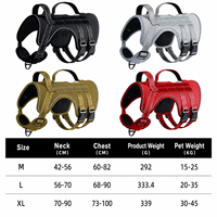 Harnais réfléchissant anti-traction pour chien avec poignée, double anneau en D, gilet tactique pour animal de compagnie, harnais réglable anti-évasion pour chien, OEM ODM
