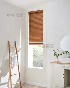 House indoor decorations cordless PVC Venetian Classical Style Cordless Faux Wood Venetian Blind