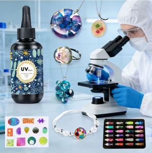 DIY Handmade UV <b>Resin</b> Jewelry Kit Hand-painted MODEL Hard Crystal <b>Clear</b> Epoxy Fast Curing Silicone Molds Pendants Earrings - Product Image 6