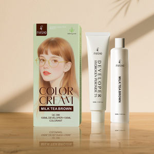 ชุดย้อมผมสีน้ำตาลชานมถาวรสำหรับผู้หญิงครีมสมุนไพรปลอดแอมโมเนียติดทนนานทำ<span class=keywords><strong>สี</strong></span>แบบ DIY - Product Image 1