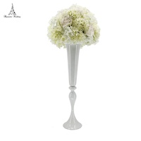 Grand Vase à Fleurs Romantique en Métal Or Argent Blanc pour Mariage et Décoration Intérieure