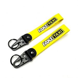 X48 Direct Factory Eagle Hook Nylon Keychain Wristlet <b>Lanyard</b> Custom Logo Wrist Woven Short Strap Nylon Jacquard <b>Lanyard</b> - Product Image 1