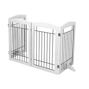 รั้วไม้ขนาดใหญ่พับได้รั้วสัตว์เลี้ยง4ด้านเตียงสุนัขสัตว์เลี้ยงขนาดใหญ่ในร่มทำจากไม้ขนาดใหญ่ใช้กลางแจ้งบ้านหมาแมวสัตว์เลี้ยงขนาดใหญ่ - Product Image 3