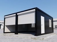 Garage modulaire en acier détachable, fourni par l'usine, avec portes à double volet roulant pour le stationnement de deux voitures et le stockage de véhicules