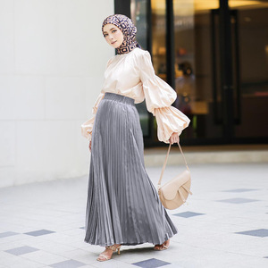 Le donne musulmane del sud-est asiatico vestono la gonna a pieghe lunga etnica islamica del medio oriente - Product Image 5