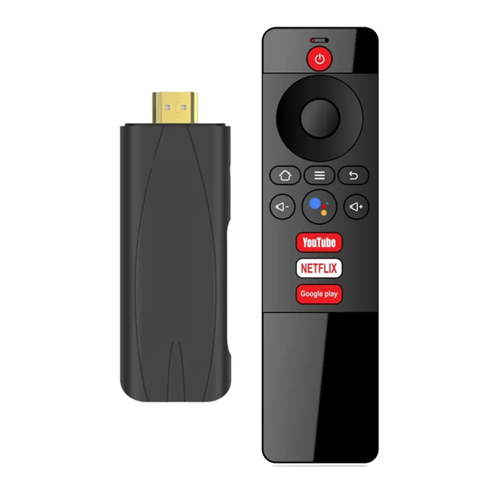 Venta al por mayor 4K Mejor Smart Android stick full HD Smart Android TV Stick con control remoto por voz BT