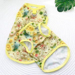 Chaleco de oso 3D con diseño de animales adorables para perros pequeños, ropa fina de verano para mascotas, material de poliéster, diseño antidesprendimiento - Product Image 3