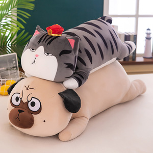Venta al por mayor Kawaii suave rey británico gatos y Baza perro negro juguetes de peluche realistas muñecos de animales de peluche para dormir almohada para niños - Product Image 6