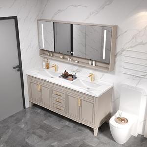 Meubles de salle de bain modernes pour hôtel, en chêne, nouvelle conception, meubles-lavabos, armoires et ensembles sanitaires de grande taille avec lavabo - Product Image 5