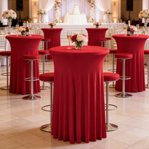 Nappe Ronde Lavable en <span class=keywords><strong>Tissu</strong></span> Polyester en Gros – Housses de Table Rondes en <span class=keywords><strong>Lin</strong></span> pour Événements - Product Image 4