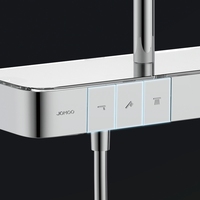 JOMOO – ensemble de douche thermostatique à effet pluie avec bouton poussoir, robinet de douche à 3 fonctions, système de mélangeur de douche mural avec étagère