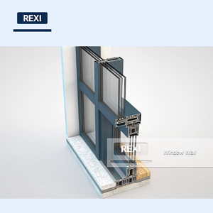 Muro Cortina <span class=keywords><strong>de</strong></span> Vidrio <span class=keywords><strong>de</strong></span> Aleación <span class=keywords><strong>de</strong></span> Aluminio Moderno <span class=keywords><strong>de</strong></span> Primera Calidad con Rotura <span class=keywords><strong>de</strong></span> Puente Térmico y Doble Acristalamiento, <span class=keywords><strong>Fachada</strong></span> Impermeable - Product Image 2