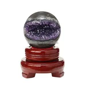 Bola Kristal Amethyst Geode Sphere Amethyst Sphere Kualitas Tinggi untuk Dekorasi