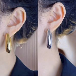 Boucles d'oreilles pendantes en forme de goutte d'eau, plaquées or blanc, en alliage de zinc K, style géométrique minimaliste, pour soirée, mode - Product Image 3