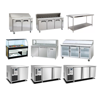 Table de travail pour bar à salade, avec comptoir, pour métro, préparation directe de sandwich, réfrigérateur à pizza glacière avec buffet en marbre