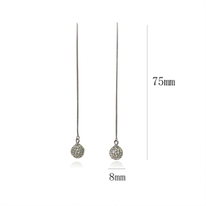 <span class=keywords><strong>Orecchini</strong></span> Pendenti Eleganti in Argento Sterling 925 con Cristalli e Strass, Lunghi Nappini a Lampadario per Spose - Product Image 6