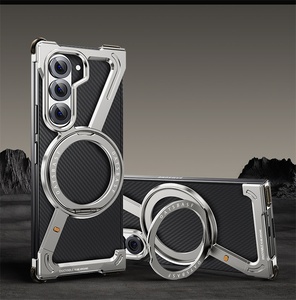 Coque de <span class=keywords><strong>Téléphone</strong></span> Magnétique de Luxe en Métal en Z avec Support 360 <span class=keywords><strong>pour</strong></span> <span class=keywords><strong>Samsung</strong></span> Galaxy Z Fold 7 6 5, Amovible, sans Bordure et Antichoc - Product Image 1