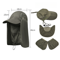Casquette d'extérieur 2026 tendance, couleur unie, protection solaire, impression en relief, couvre-visage intégral, avec logo personnalisé