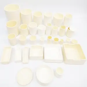 Crucibles For Melting Glass Alsint C799 Al2o3 99.7% 99% Alumina Ceramic Crucible For Glass Melting Pot