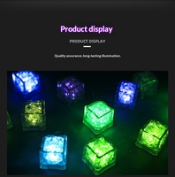 Glaçons LED lumineux activés par l'eau, multicolores, clignotants, en plastique, pour la décoration de bars, de KTV, de fêtes et comme jouets de bain pour bébés