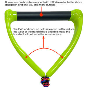 เชือกนิรภัยสำหรับเวคบอร์ดและเวทสกีแบบถัก PE พร้อมด้ามจับโฟม EVA รับน้ำหนักได้สูงสุด 2000 ปอนด์ รุ่น WR-60 สำหรับเล่นเซิร์ฟ สีและแบบปรับแต่งได้ - Product Image 5