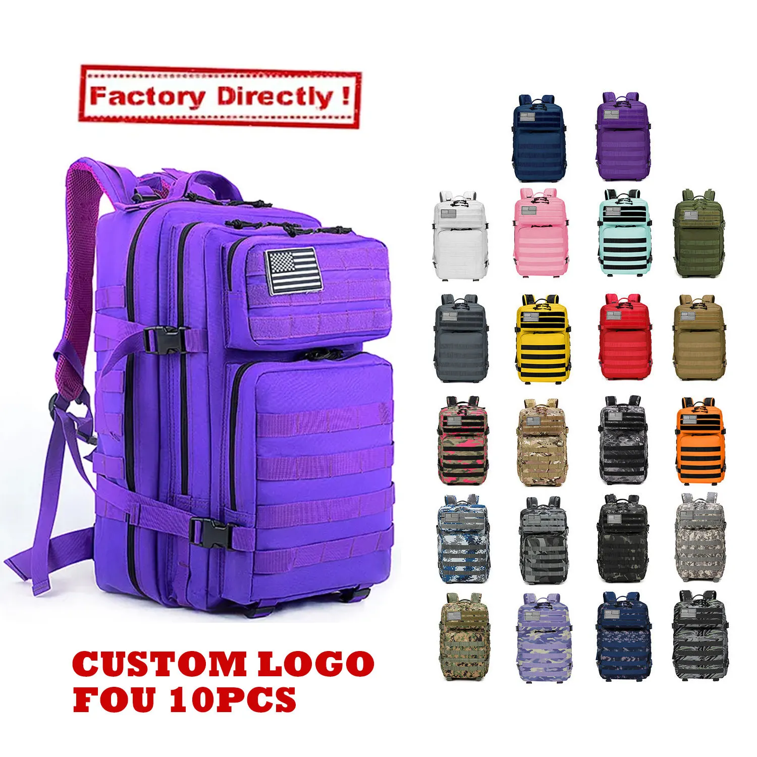 Thấp moq OEM 900D Oxford mochilas taticas 45L đi bộ đường dài Molle Pouch tấn công gói cắm trại chiến thuật Ba Lô Túi cho nam giới