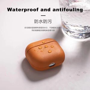 Funda Protectora de Cuero Genuino <span class=keywords><strong>para</strong></span> <span class=keywords><strong>AirPods</strong></span> 4, Venta al Por Mayor de Fábrica, Funda de Lujo <span class=keywords><strong>para</strong></span> Auriculares con Logotipo Personalizado - Product Image 2