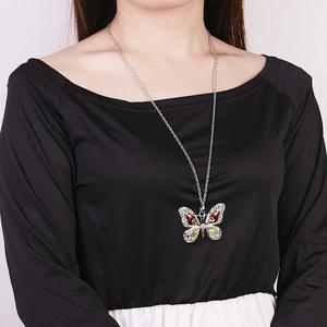 אופנה כסף צבע קריסטל ריינסטון פרפר תליון שרשראות לנשים ארוך שרשרת בעלי החיים שרשראות תכשיטי מסיבת מתנה - Product Image 3