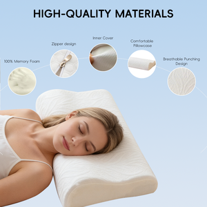 YUE RISE Pabrik Grosir OEM ODM Bantal Tidur Nyenyak Ergonomis Busa Memori Cervical Ortopedi Kepadatan Tinggi Slow Rebound untuk Tempat Tidur - Product Image 4