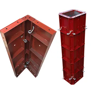 Encofrado de columna de acero para construcción de hormigón Sistema de encofrado de hormigón de chapa metálica